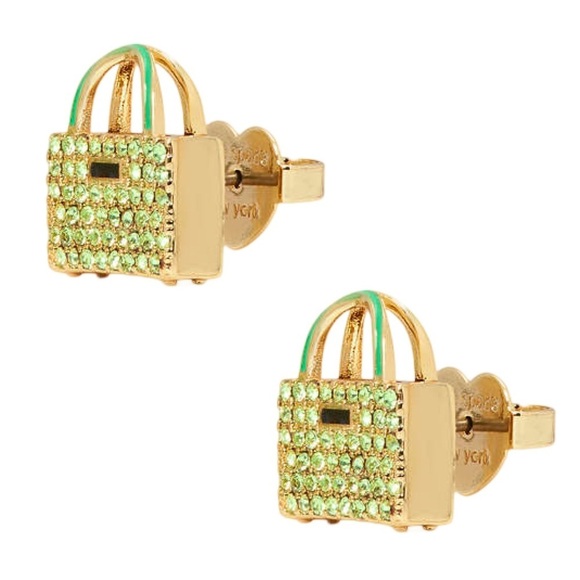 KATE SPADE • Sweet Treasures Green Purse Bag Stud Earrings - Picture 5 of 7